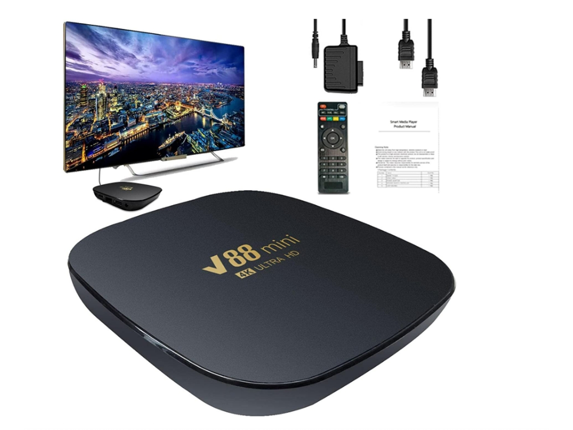 Box Smart TV YIZHOOD 4K Ultra HD WiFi Negro