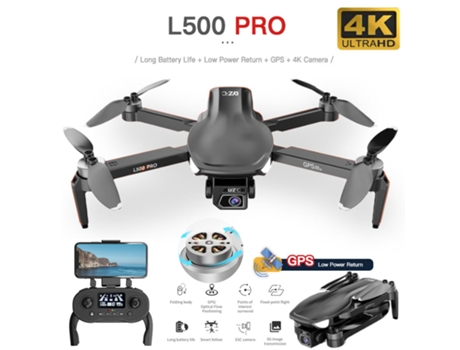 Dron de control remoto GPS L500Pro (4K - Duración de la batería: 25 min - Negro) YIZHOOD