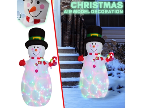 Adorno de Navidad Adornos Navideños Pulgadas Mochila Luces Nieve Decoración Del Lugar Blanco (1.8 m)