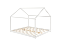 Cama para niños Cerro en forma de casa pino 160x200 cm - Blanco [en.casa]