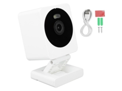 Cámara de seguridad wifi 1080p con audio bidireccional y detección de movimiento para bebés y uso doméstico.