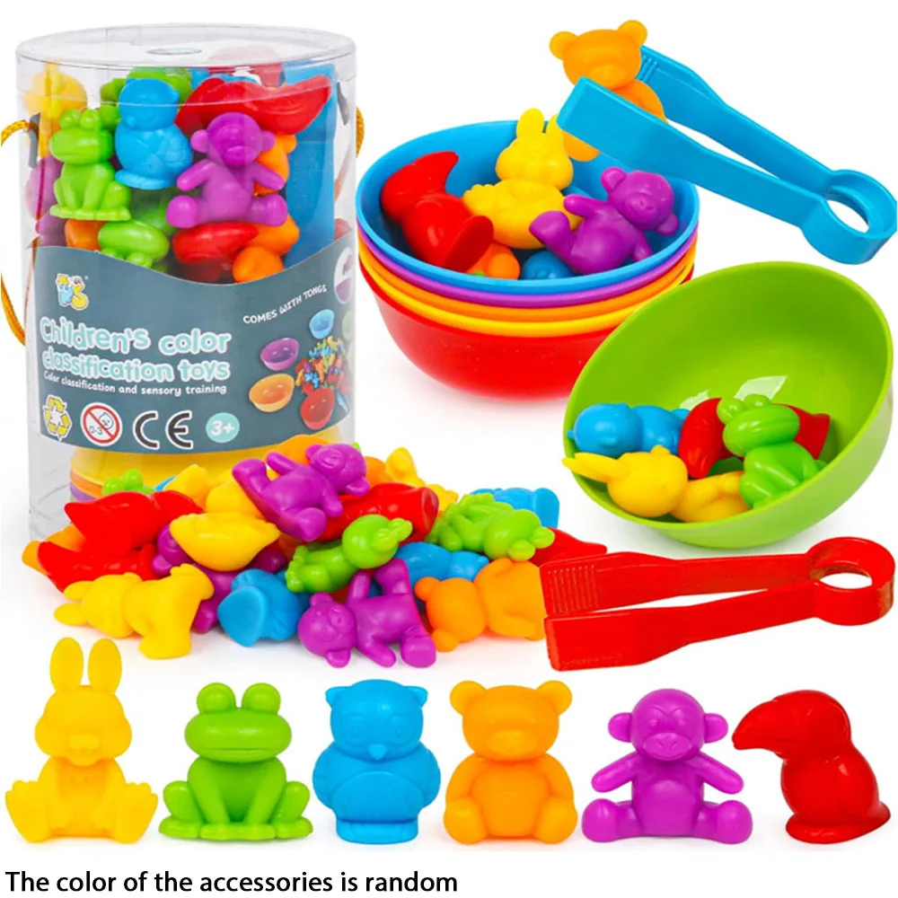 Juguetes Para Contar Animales, Juegos De Emparejar Con Recipientes Para Clasificar.