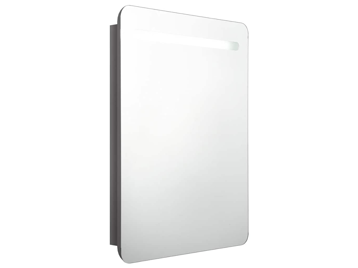 Maison Exclusive - Armario De Baño Con Espejo Led Gris Brillante 60x11x80 Cm