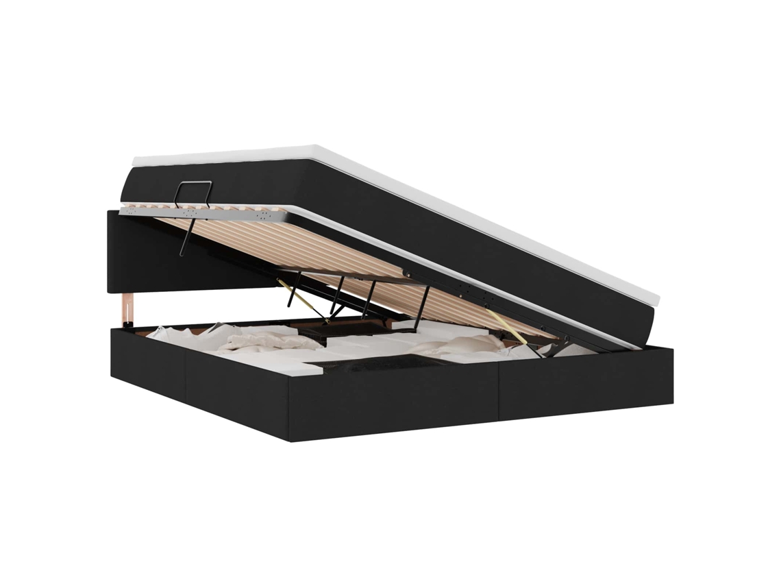 Maison Exclusive - Cama Con Almacenamiento Y Colchón Negro 160 X 200 Cm