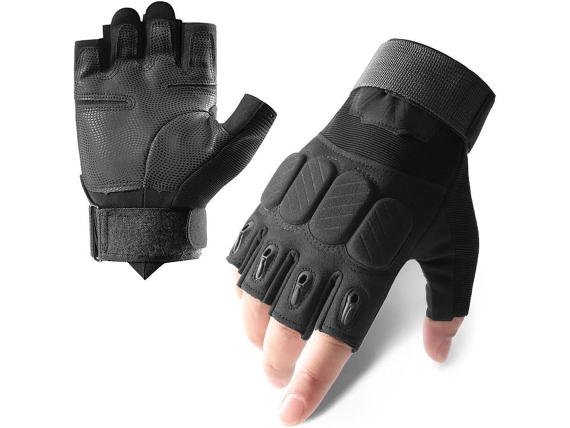 Guantes Sin Dedos Para Exteriores Para Hombre, Con Protección Para Los Nudillos, Guantes De Supervivencia, Guantes Tácticos Para Ciclismo Y