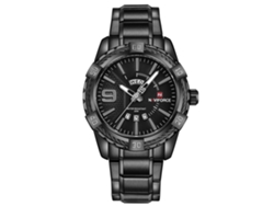 Reloj Naviforce Hombre Acero Resistente Al Agua Calendario Cuarzo Negro