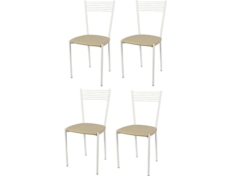 Conjunto de 4 Sillas T M C S Elegance MB102LI (Beis - 87x42x44 cm - Acero)