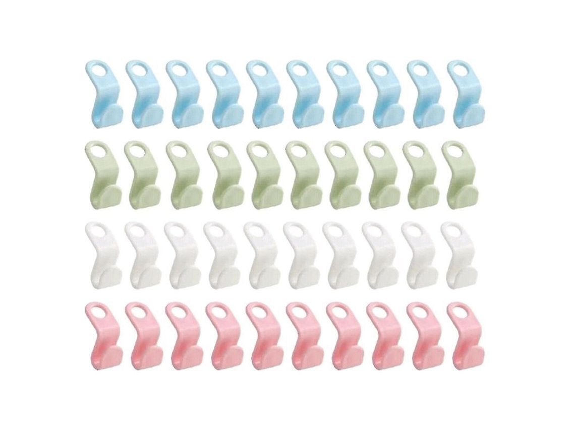 Fasst-40 Conectores Para Perchas Organizador De Armario Gancho Ahorro De Espacio Clip Plástico