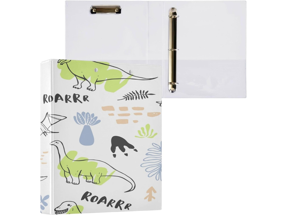 Besportble Carpeta De Papel Con Bonitos Dinosaurios Y Anillas Flexibles Con Su Diseño Adaptable 27 X 31,5 X...