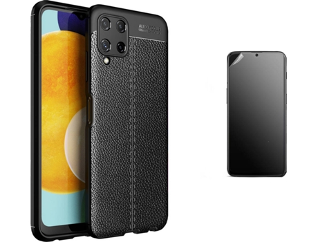 Carcasa + Protector Samsung M22 4G Rugged Leather Negro BD-HF&LC