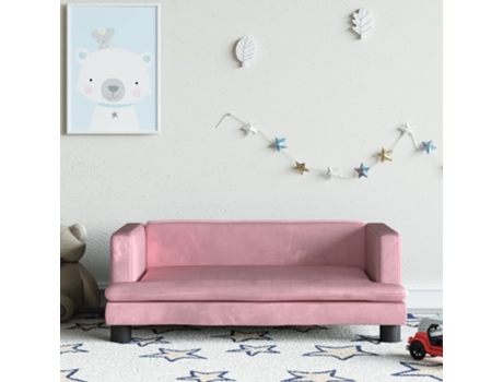 MAISON EXCLUSIVE Sofá para niños de terciopelo rosa 80x45x30 cm