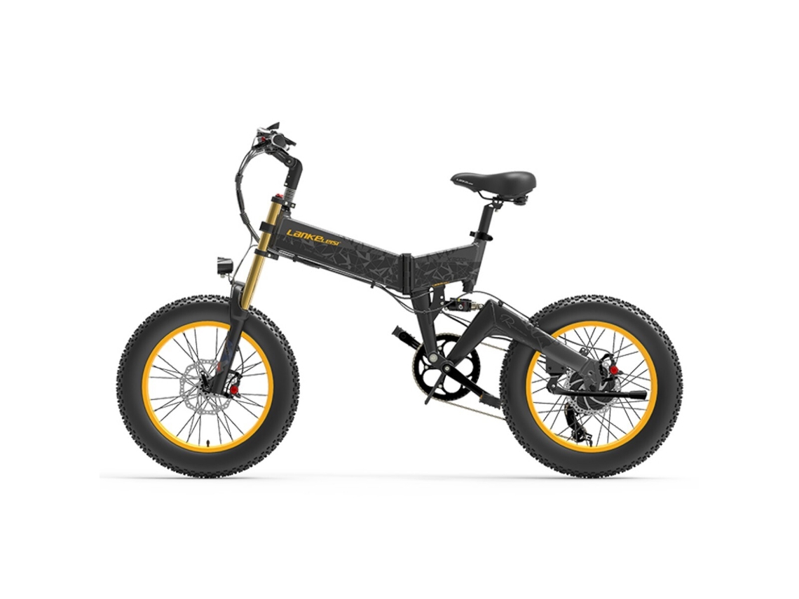 Bicicleta eléctrica Lankeleisi X3000 Plus con neumáticos de 20 pulgadas, motor de 1000 W y batería de 48 VE y 17,5 Ah.