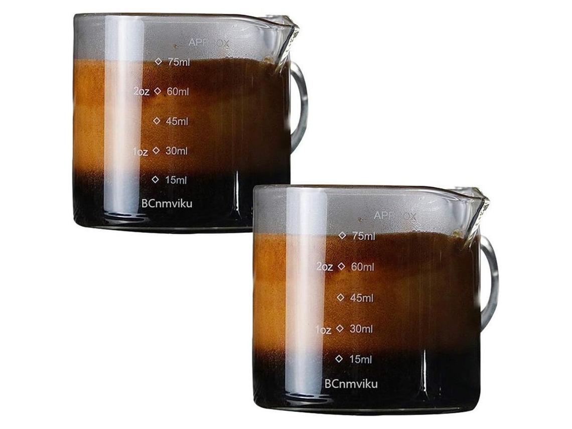 2026-2 Pack Vasos Medidores De Vidro Transparente, 4 Onzas, Resistente Al Calor, Lavavajillas Y Microondas Seguro
