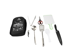 Juego De 9 Utensilios De Viaje De Acero Inoxidable Para Acampar, Cocinar, Actividades Al Aire Libre, Picnics, Barbacoas Y Senderismo.