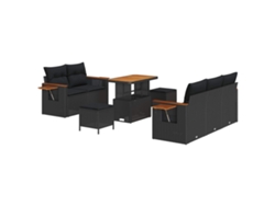 Maison Exclusive - Conjunto De Sofás De Jardín 10 Pcs Negro Ratán Sintético