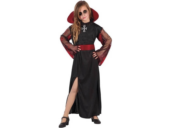 Disfraz de Niña DISFRAZZES Vampiresa Con Cuello (Talla: 7 a 9 años)