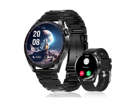 Smartwatch BISBISOUS FW03 Bluetooth Llamada 1,39 Pulgadas TFT 300mAh Impermeable Masculino Negro + Oscuro