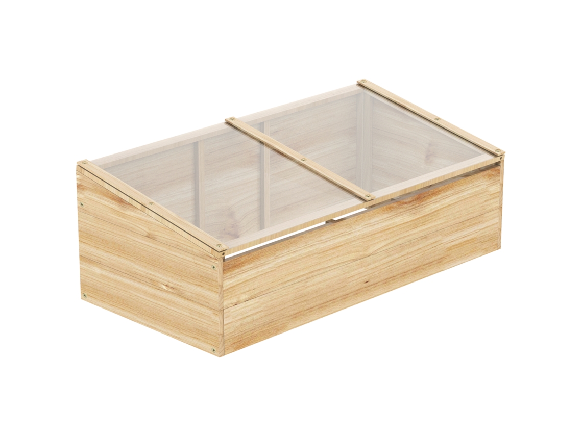 Sistema De Cultivo En Invernadero Y Jardín,100x50x35 Cm,madera De Abeto Natural,tablero De Policarbonato.