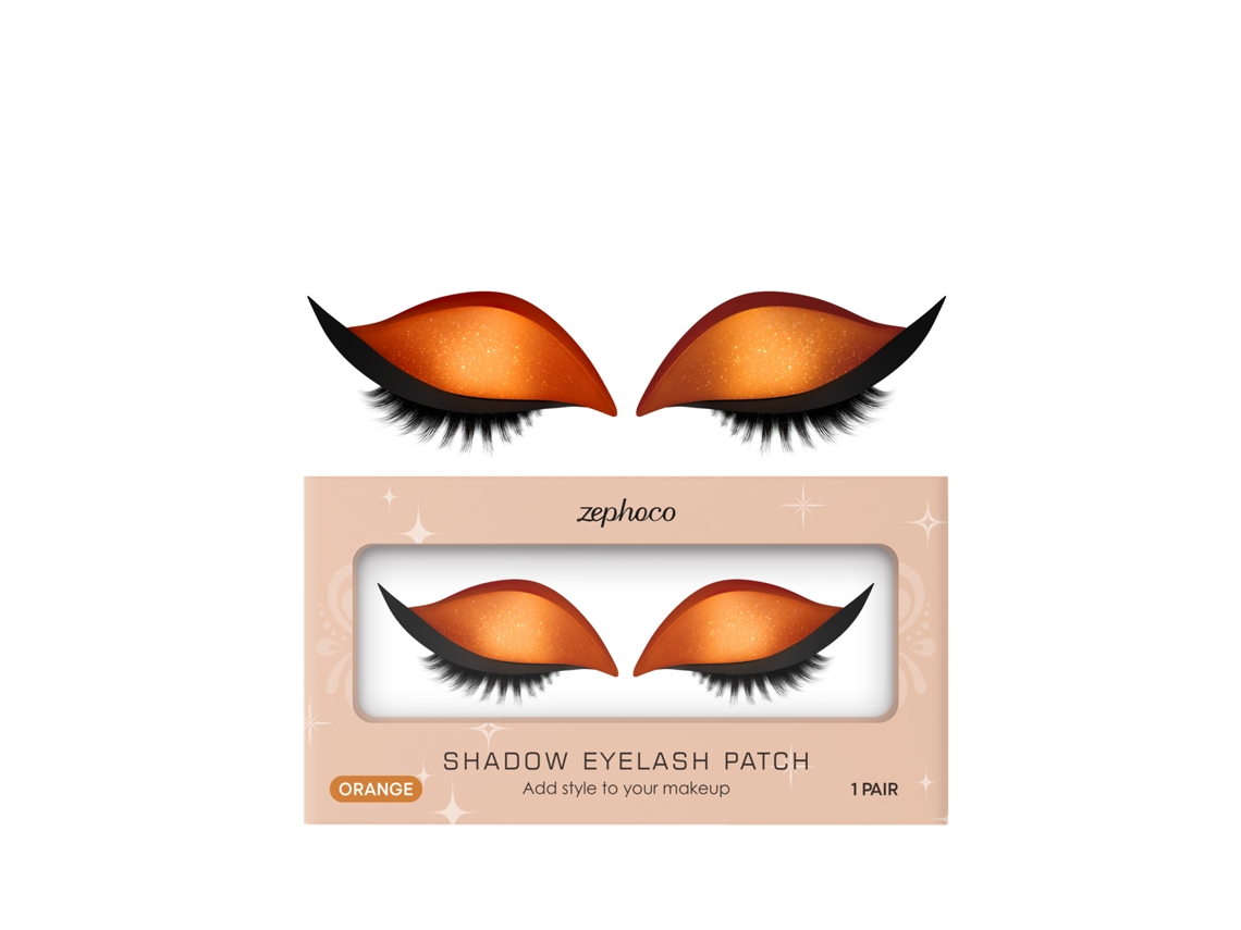 Pegatinas para pestañas con sombra de ojos naranja