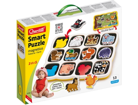 Juego Educativo QUERCETTI First Toys Puzzle Inteligente Granja (Edad Mínima: 1 Año - 36 x 27,5 x 6 cm)
