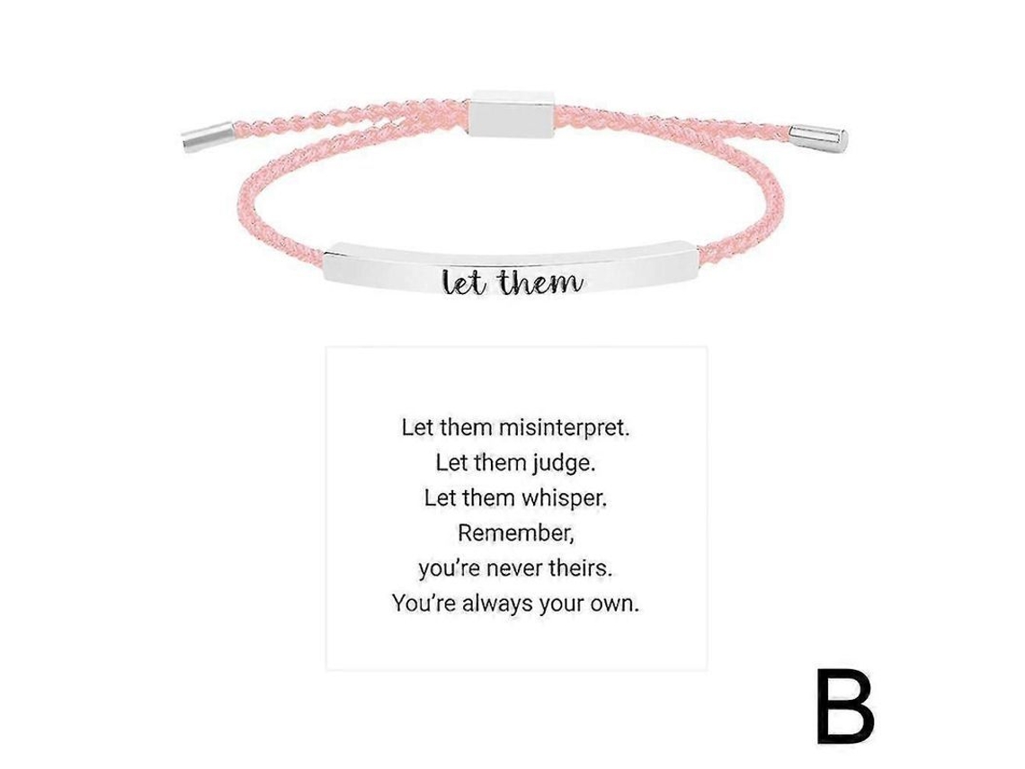 Pulsera Tubular Motivacional, Regalo Inspirador De Amistad, Ajustable, Acero Inoxidable Y Cordón Trenzado.
