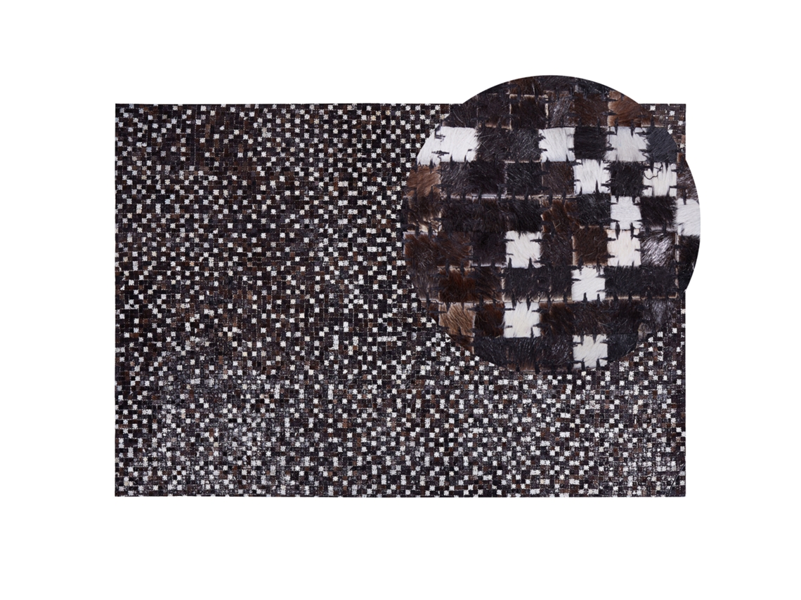 Alfombra BELIANI Akkese de Piel de vaca Marrón 140x200