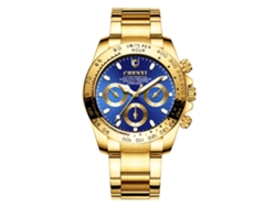 Reloj De Pulsera De Cuarzo Para Hombre, Resistente Al Agua Y Con Baño De Oro Azul.