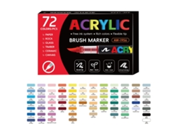 Bolígrafo de tinta acrílica con punta suave, bolígrafo de arte infantil DIY, 72 colores Gertiz