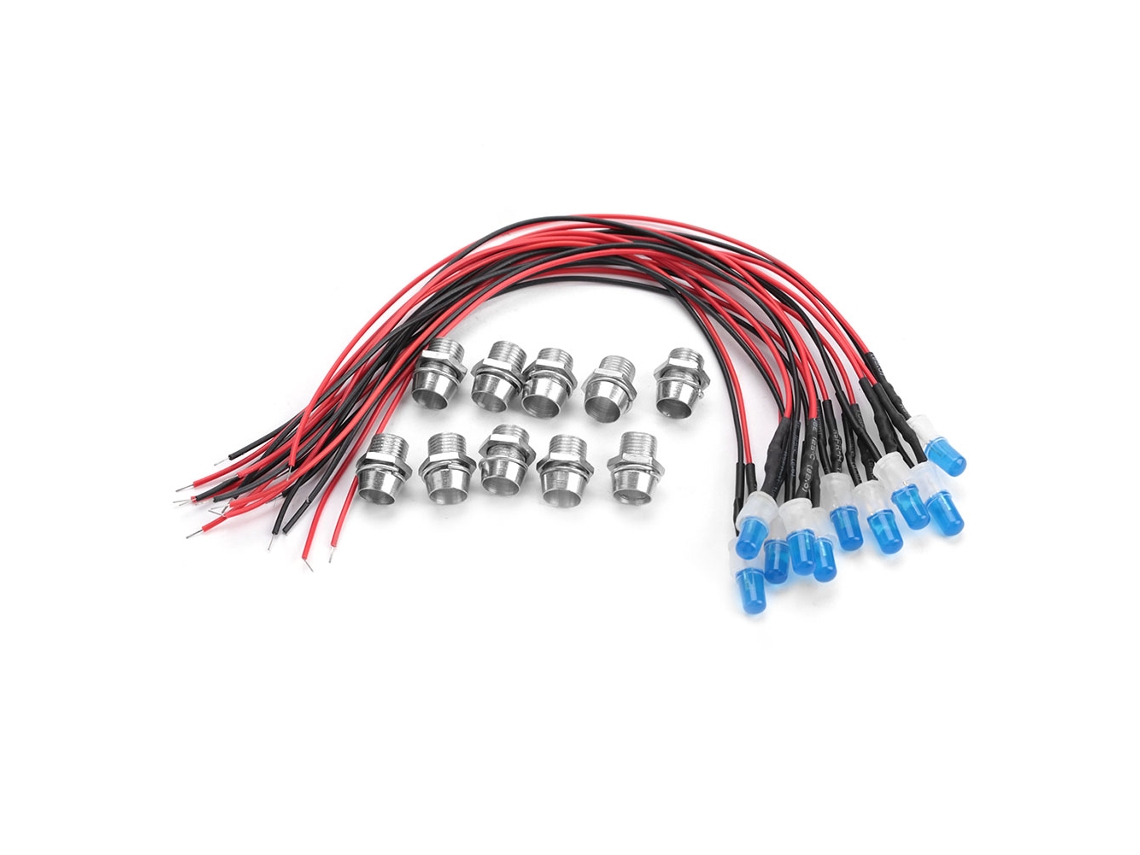 Veloriskku-10 Peças De Lâmpadas Led 12v 8mm Pré-cabeadas Constantes Ultra Brilhantes Transparentes (04)