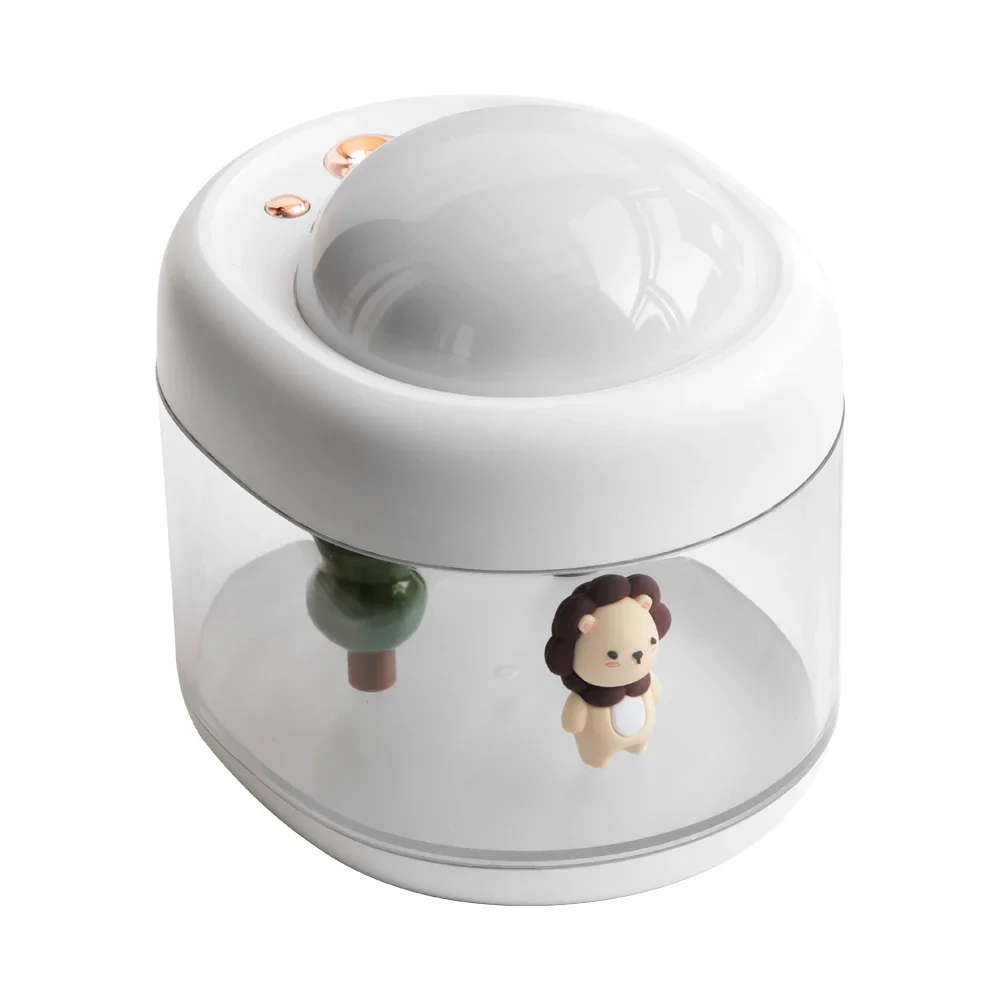 Humidificador de aire inalámbrico con lámpara de proyección, 2000 mAh, recargable con aromaterapia. Mdug (blanco)