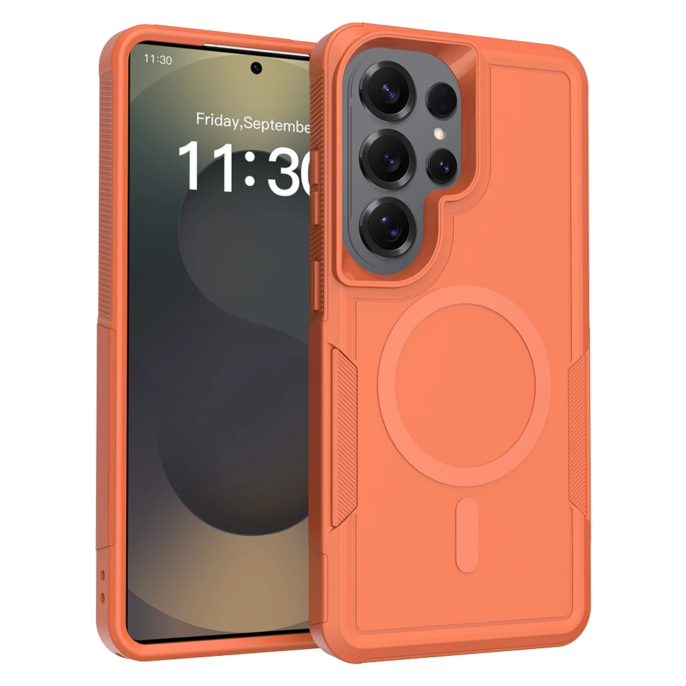 (naranja, Galaxy A06) Funda Protectora Magsafe Magnética, Resistente A Los Golpes Y A Prueba De Impactos Para Samsung.