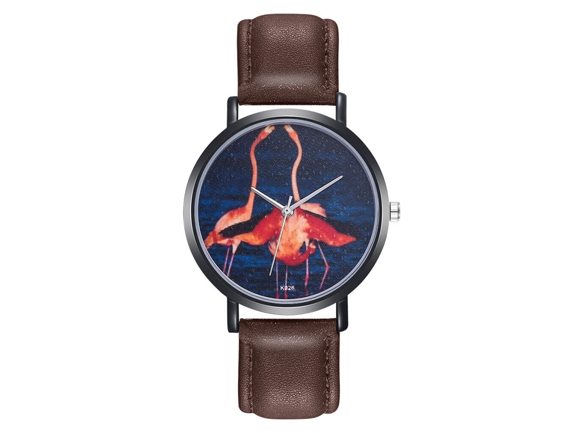 Reloj De Pulsera Unisex De Cuarzo Con Correa De Piel Sintética, Sencillo Y Moderno K026-h (marrón)