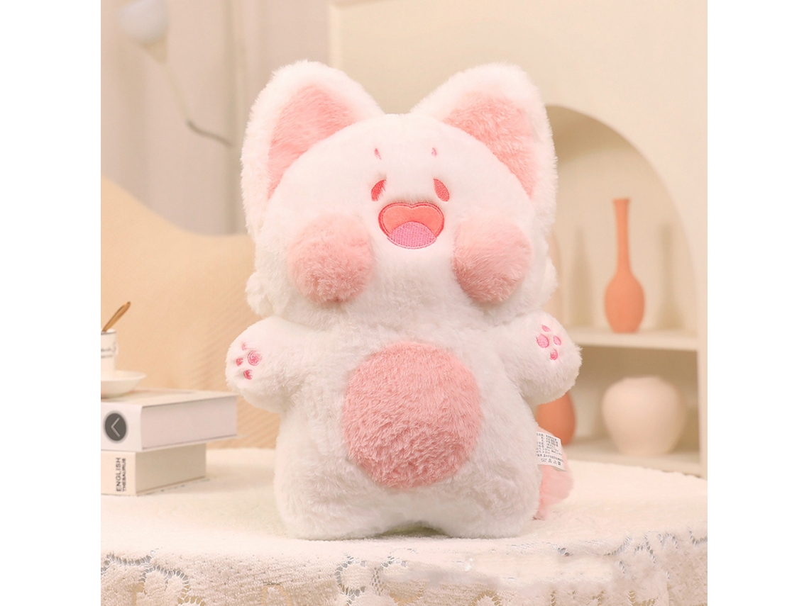 2026-muñeco De Peluche Gatito Dudu Lindo De Algodón Pp Suave Para Novia Niños Rosa Blanco 40cm/15.7in Aprox. 0.3kg/0.7lb