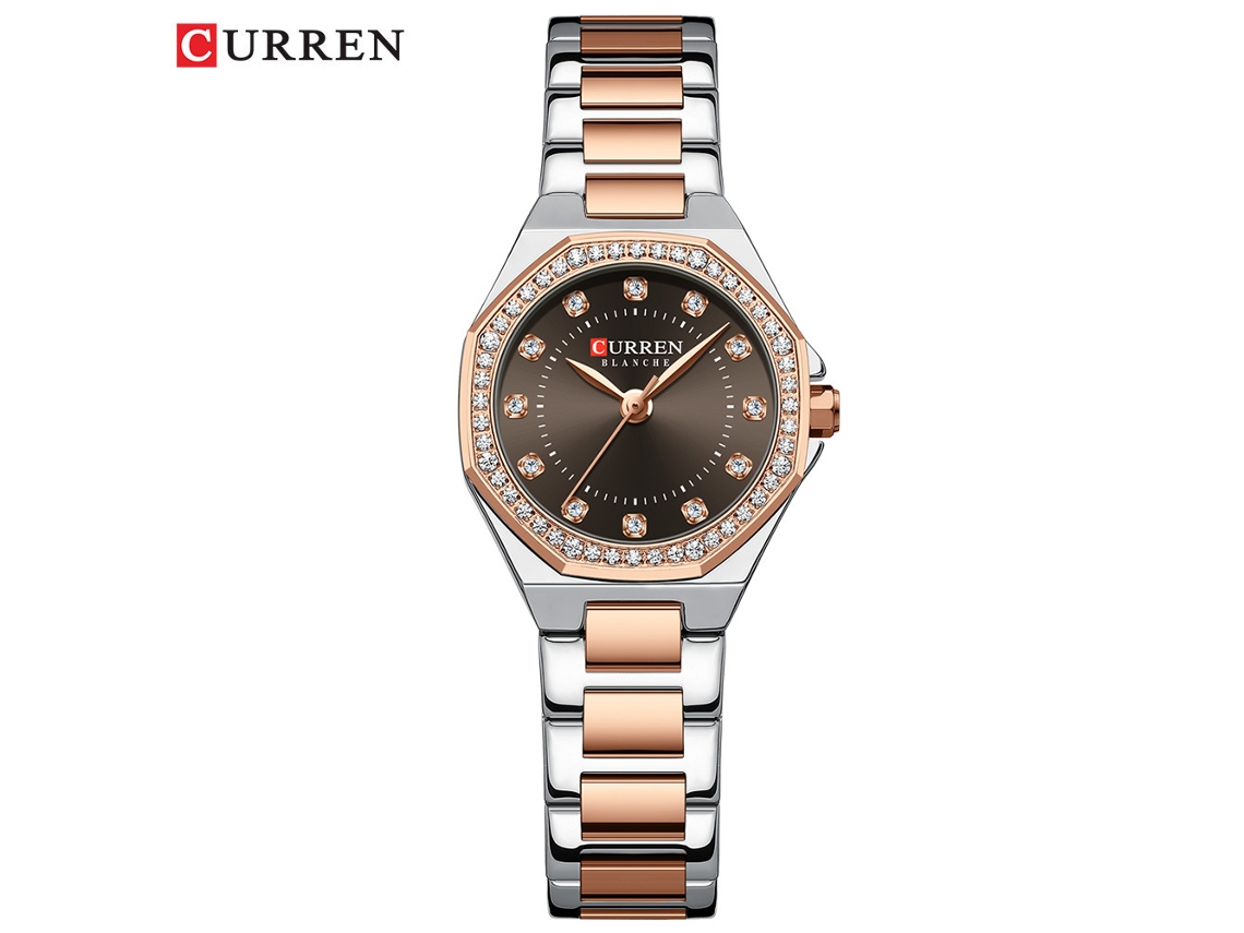 Elegante Reloj De Mujer Con Pedrería, Esfera Octogonal, Resistente Al Agua.