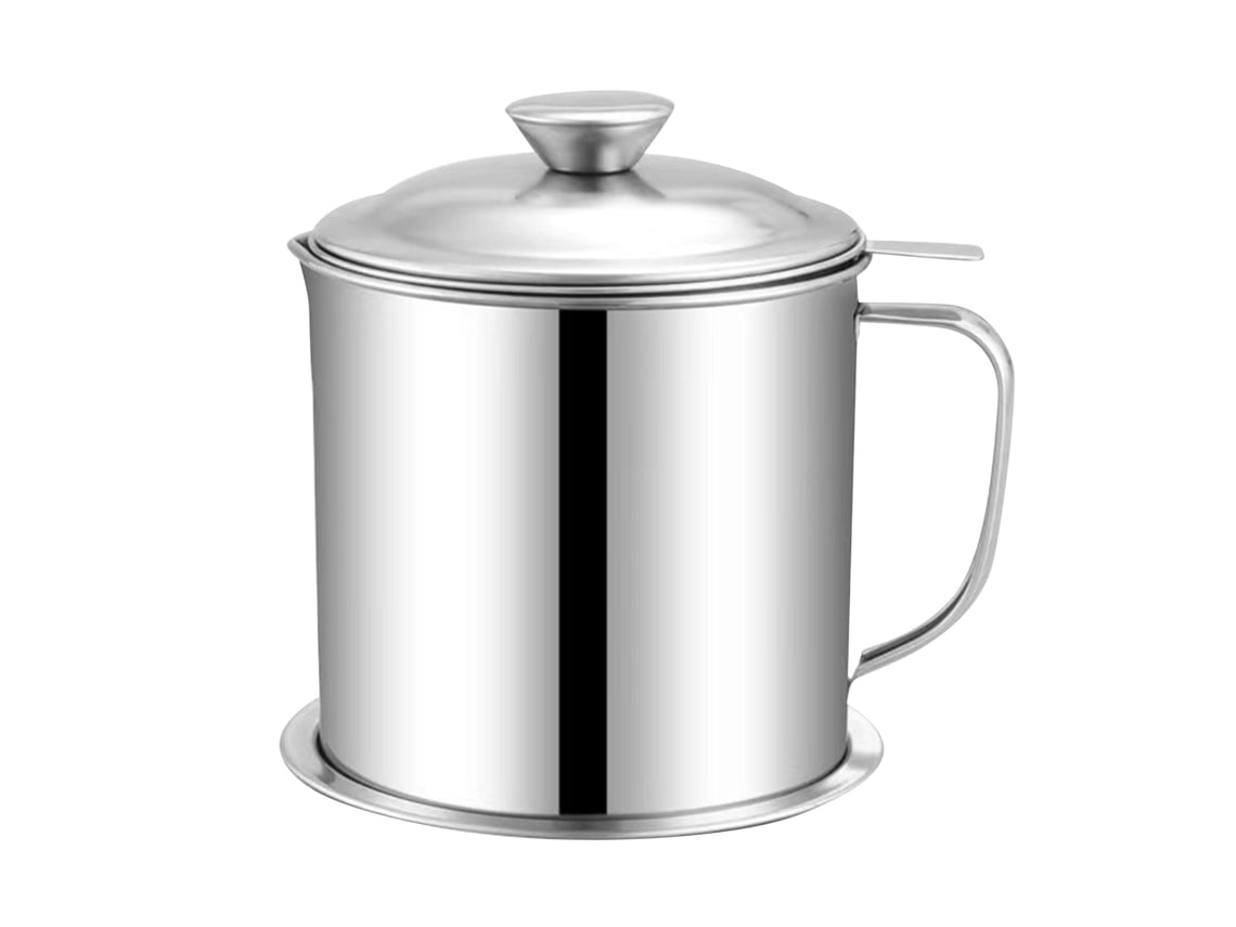 Recipiente De Acero Inoxidable 201 Para Aceite Con Colador De 1,3 L Para Almacenar Grasa En La Cocina.