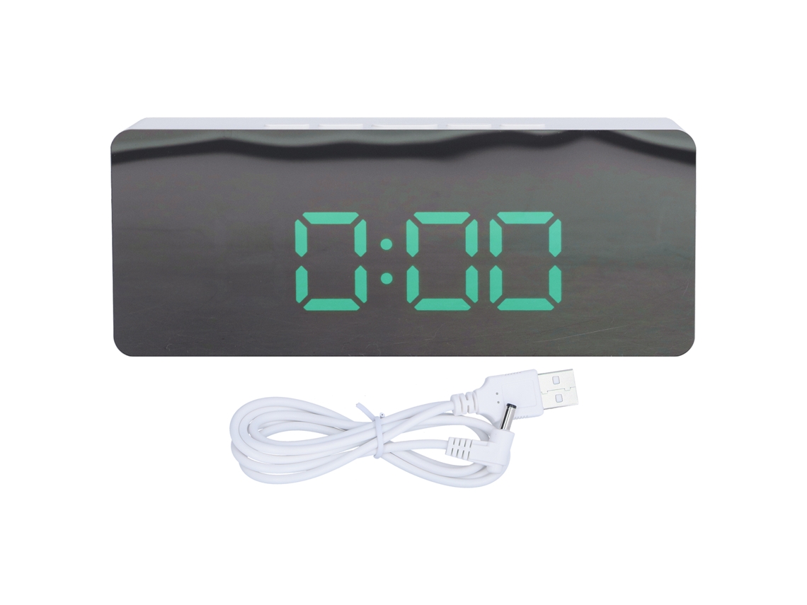 Reloj Despertador Led Con Espejo Y Modo Snooze Para Dormitorio Sala Oficina Decoración Hogar Blanco (ts-s69-g)