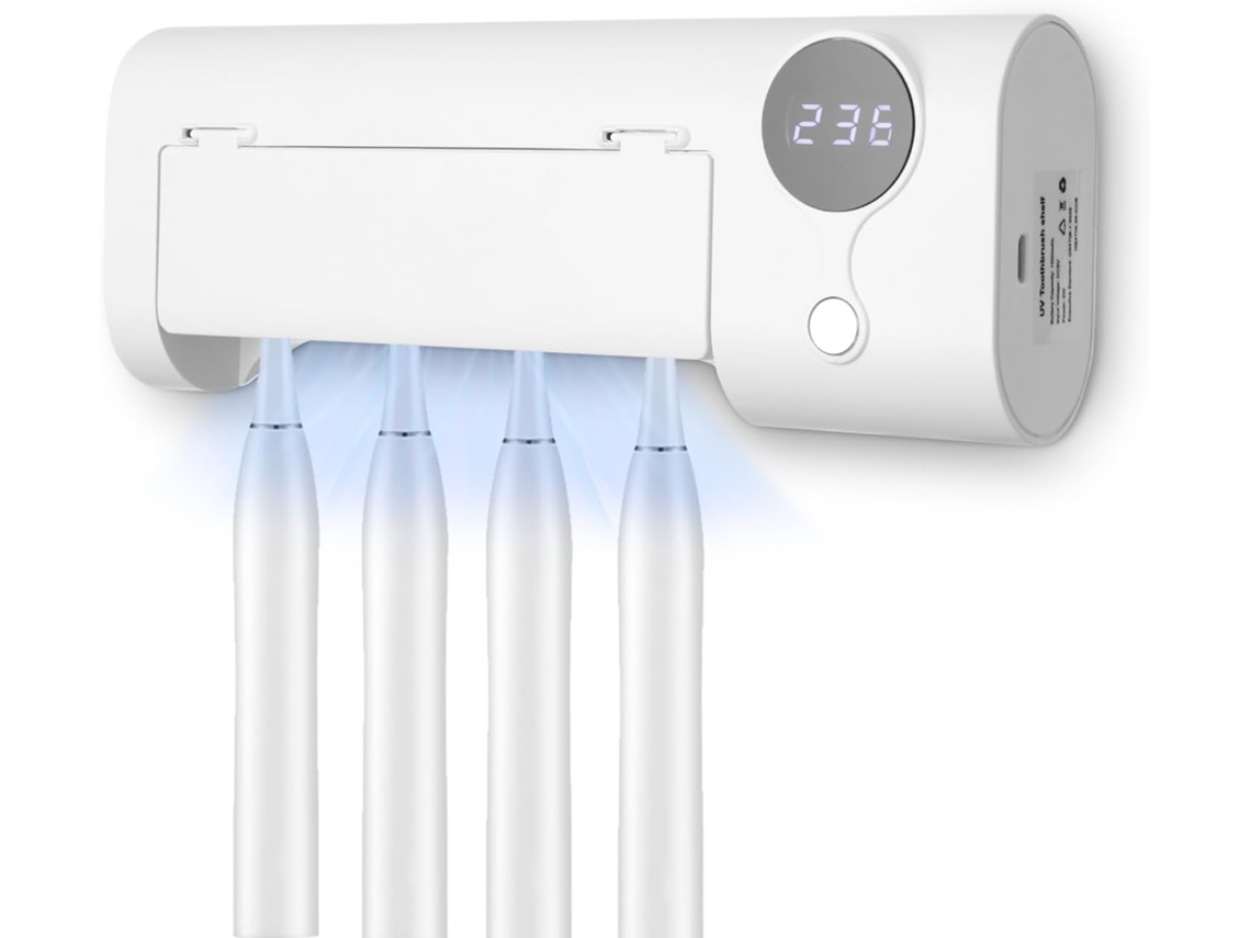 Soporte Para Esterilizador Uv Pared Sin Orificios, Recargable Usb, Para Cepillo Dientes
