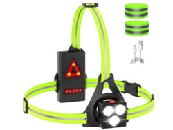 IPX55 a prueba de agua - Lámpara de pecho LED recargable por USB Antorcha de cuerpo con advertencia de seguridad trasera Jogging Senderismo Caminar Perros (Negro) YIZHOOD