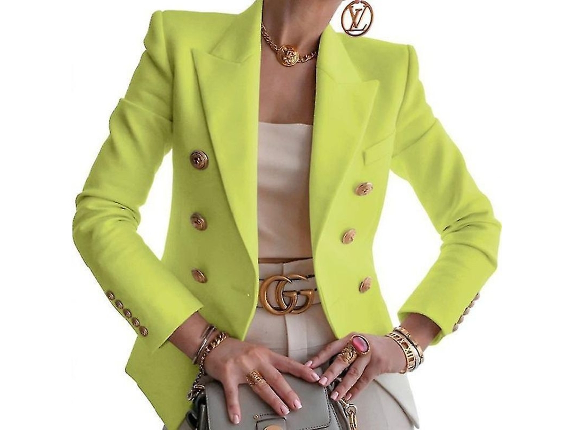 2026-chaqueta Formal Mujer 2023 Traje De Trabajo Office Lady Blazer De Poliéster Manga Larga Con Bolsillos Talla S-3xl