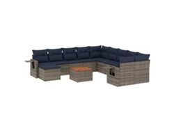 Maison Exclusive - Conjunto De Sofá De Jardín De 12 Piezas Con Cojines, Poliratán Gris