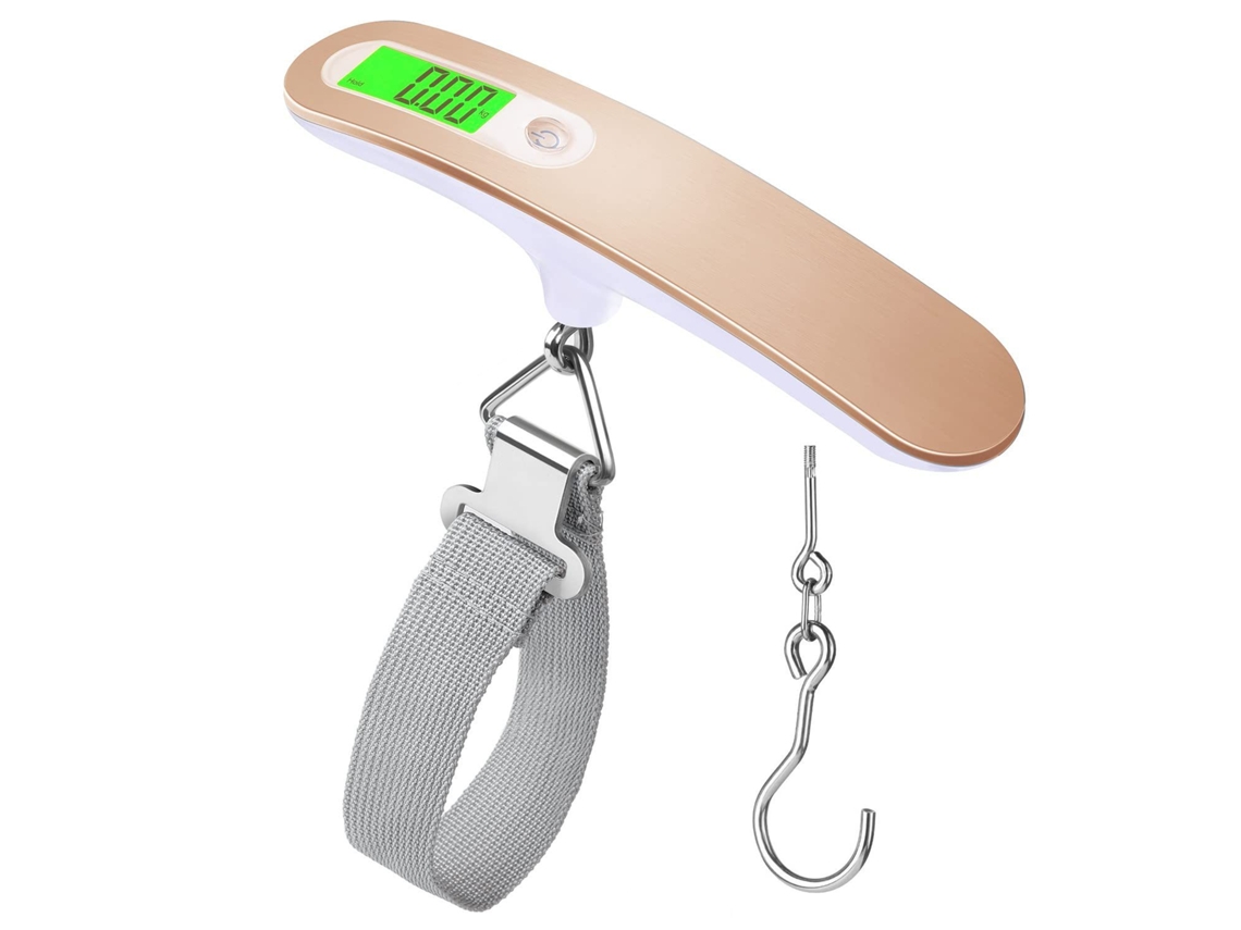 Balanza Para Equipaje, Balanza De Viaje Portátil De 50 Kg Con Gancho (dorada) Czhhmart