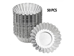 2026da-molde De Aluminio Reutilizable Para Tartaletas Mini Tarta De Huevos 50 Piezas Horno Resistente Al Calor