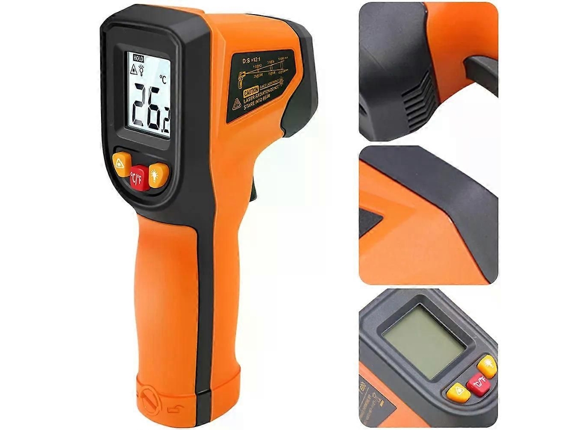 Termómetro infrarrojo digital de alta precisión, mide hasta 600 grados Celsius, sin contacto, ideal para cocinar en la cocina. GOKOCO
