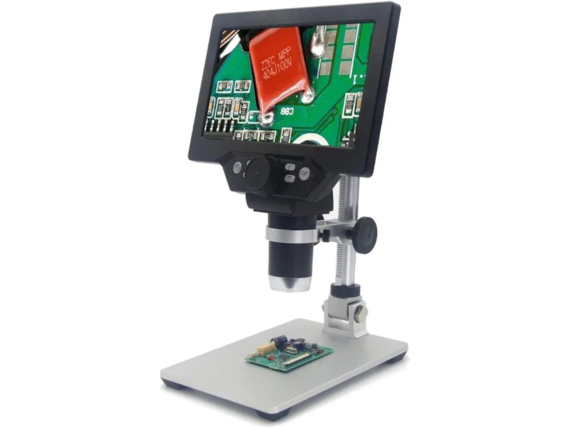 Microscopio Digital G1200 De 7 Pulgadas, Zoom Continuo De 1200x, Hd De 12 Mp, Con Soporte.