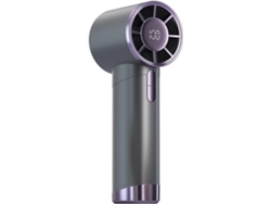 Ventilador portátil Digitallab ajustable en varios niveles, con pantalla LED, recargable, carcasa metálica (gris)