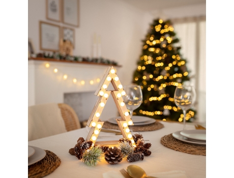 Árbol de Navidad LEDKIA Madera LED con Batería Gaspar 2700K - 3000K (30 x 6.5 x 20 cm)