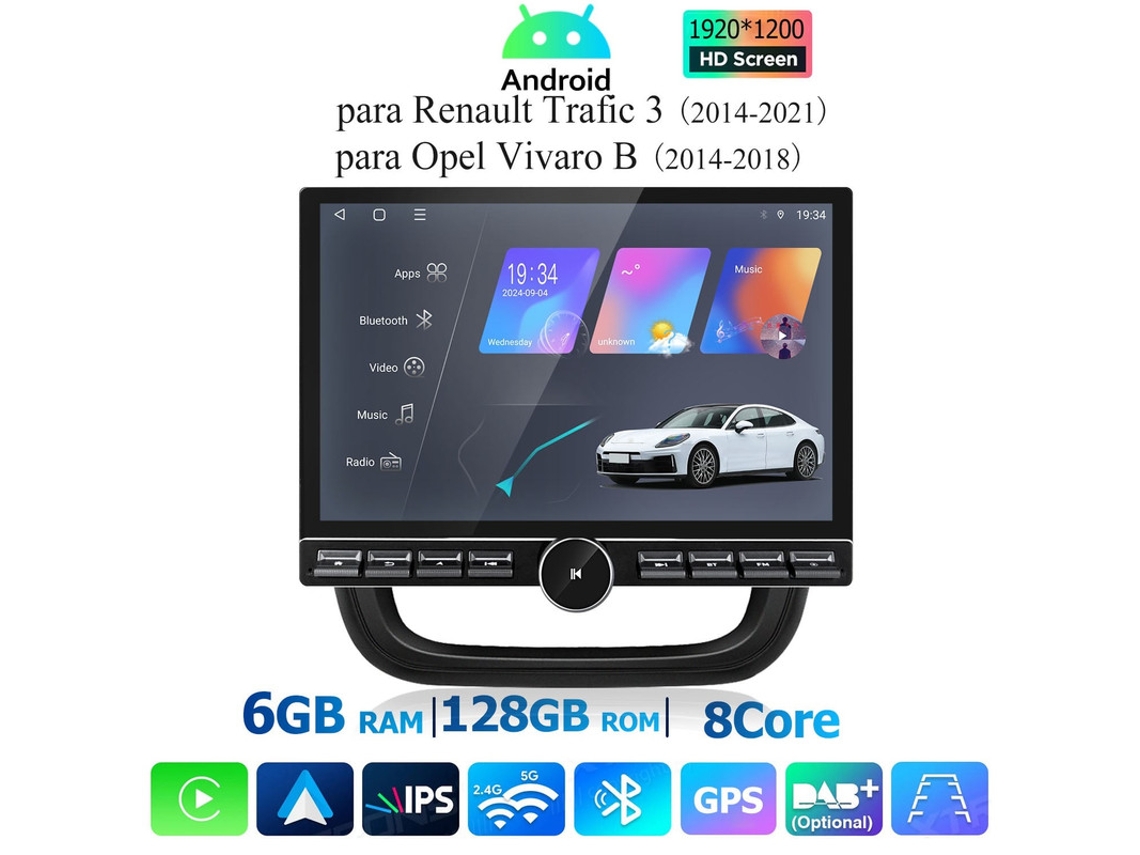 Gps Rádio Android Para Renault Trafic 3 2014 2021opel Vivaro B 2014 2018 13.1 128gb Carplay Android Auto Sem Fios