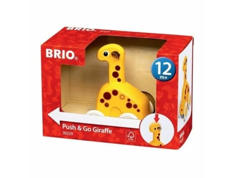 Muñeco BRIO Juguete Interactivo para Bebés Push & Go Giraffe (Edad Mínima Recomendada: 1 año)