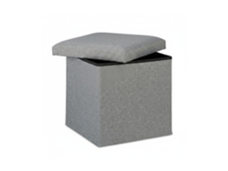 Banco Relaxdays Dobrável Com Armazenamento, Acolchoado, Quadrado, Hbt: 37 X 37,5 X 37,5 Cm, Cinza