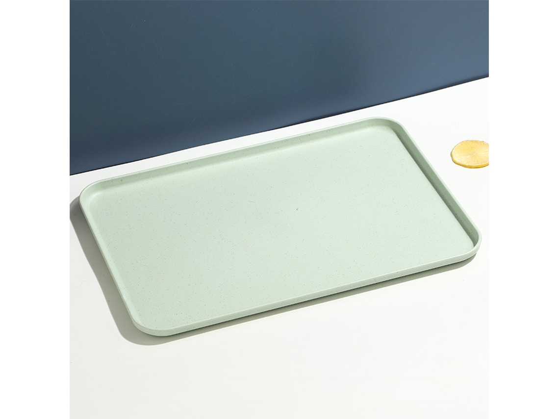 (verde L) Bandeja De Plástico Rectangular Para Restaurantes Y Hogares, Utilizada Para Contener Té Y Vasos.